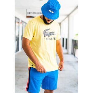 LACOSTE Yellow + Black Crocodile Graphic Ultra-Dry Men's T-Shirt NWT Size XXL